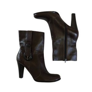 Deep Brown Buckle Bootie
